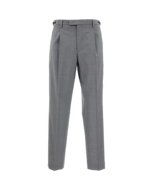 Barena High-Rise Tapered Pants With Pleated Leg Construction - Gray