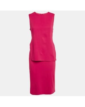 Sportmax Fuchsia Jersey Sleeveless Knee-Length Dress - Pink
