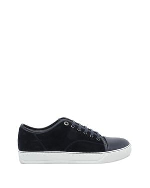 Lanvin Low-Top Sneakers With Suede And Smooth Texture Contrast - White