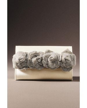 OLGA BERG Stella Rosette Clutch Bag - White