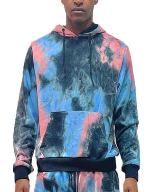 TRUEDAMES Cotton Tye Dye Hoodie - Blue