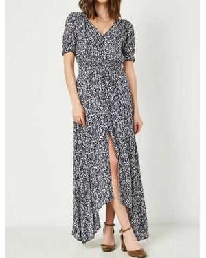 Hayden LA Floral Ruched Waist Maxi Dress - Blue