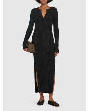 Loulou de Saison Eldara Rib Long Dress - Black