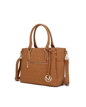 MKF Collection by Mia K Cairo M Signature Satchel Handbag - Brown