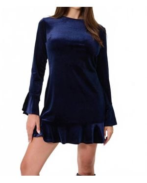 Kylie Paige Leslie Velvet Mini Dress - Blue