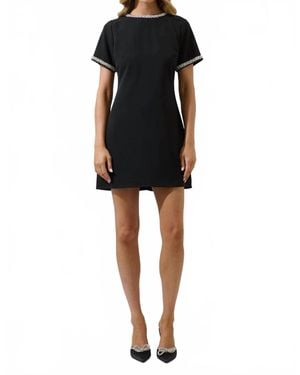 Sugarlips Kaitlyn Rhinestone Shift Mini Dress - Black