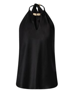 Pinko Open-Back Halter Neckline Blouse - Black