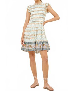 Oliphant Smocked Flirty Short Dress - Natural