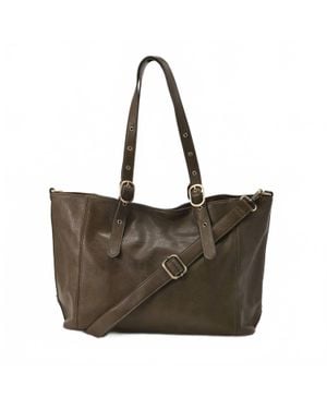 Joy Susan Shelby Faux Leather Studded Tote Bag - Brown