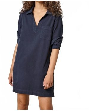 Lilla P Split Neck Collared Dress - Blue