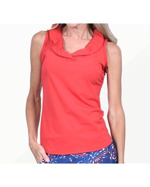 Southwind Pebble Beach Ruffle Top - Red