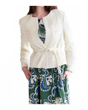 Never A Wallflower Tie Waist Jacket - White
