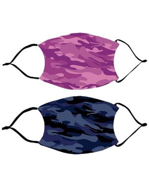 MonogramOnline Set Of 2 Cloth Face Masks - Purple