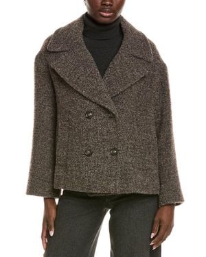 Cinzia Rocca Icons Wool-Blend Short Coat - Gray