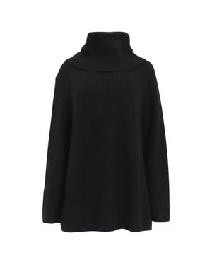 Chloé Oversized Long Turtleneck Sweater - Black