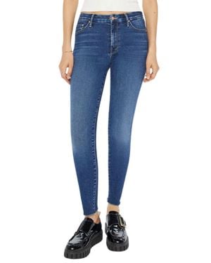 Mother Looker Ankle Fray Jean - Blue