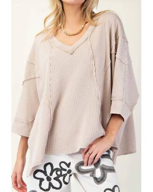 Easel Cozy Knit Top - Natural