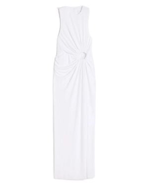 Sportmax Viscose Crêpe Drapped Ring Dress - White