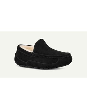 UGG Ascot 1101110-Blk Moccasin Suede Wool Slip On Slipper Dwa626 - Black