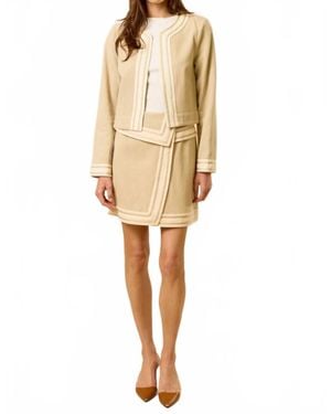 Lalavon Chanel-Inspired Mini Skirt - Natural