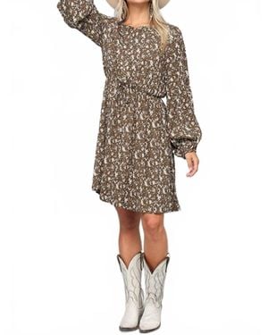Gigio Ditsy Floral Button Down Dress - Natural
