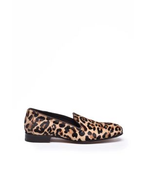 Migliore Leopard Print Pony Hair Loafer - White