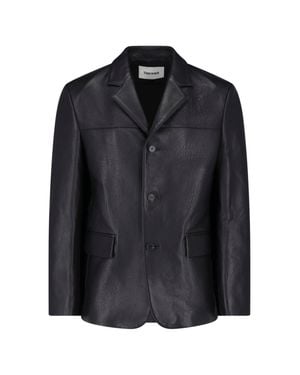 Tonywack Leather Blazer Jacket - Black