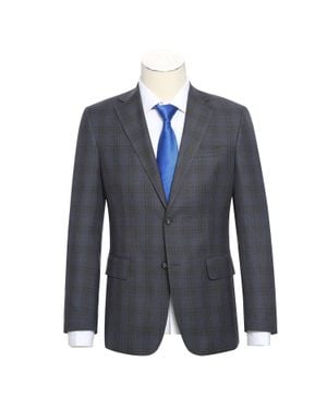 English Laundry Stretch Performance Single Breasted Slim Fit Suit Set - Blue