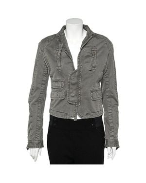 DSquared² Vintage Khaki Cotton Distressed Utility Jacket - Gray