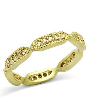 Fashnzfab Brass Ring With Aaa Grade Cz - Metallic