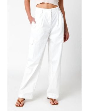 Olivaceous Arwen Pleated Pants - White