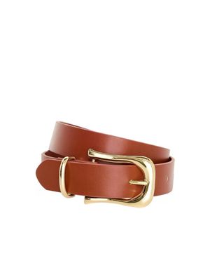 GOOD AMERICAN Classic Saddle Buckle Belt - Brown