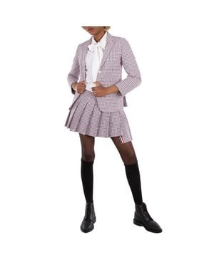 Thom Browne Ladies Small Check Cotton Jacket - Multicolor