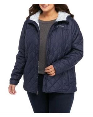 Columbia Copper Crest Jacket Plus Qulited Full Zip Hooded Fts387 - Blue