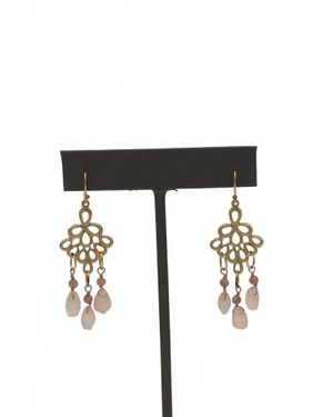 Blue Copper Quartz Earrings - Black