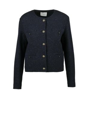 Circolo 1901 Cropped Crew Neck Jacket - Blue