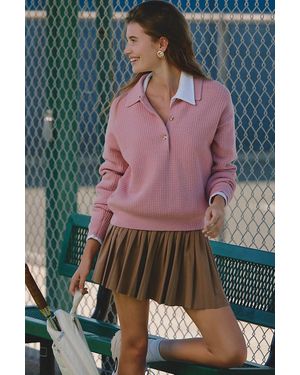 Varley Marlie Ribbed Polo Shirt Top - Multicolor