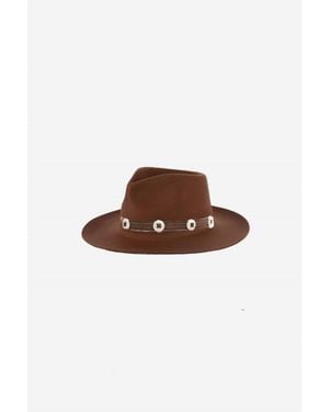 Gigi Pip Zephyr Rancher With Western Leather Concho Band Hat - Brown
