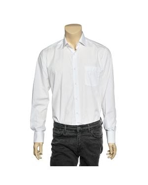 BOSS Cotton Button Front Shirt - White
