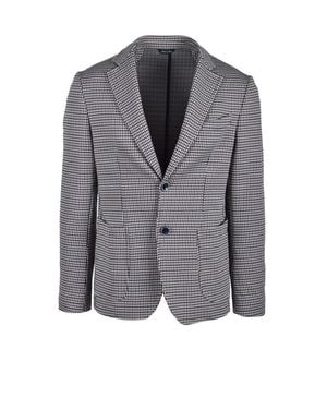 Domenico Tagliente Houndstooth Tailored Blazer - Gray
