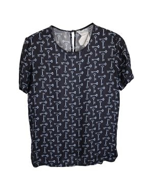 Max Mara Golf Key Printed T-Shirt - Blue
