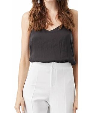 Lola & Sophie Adjustable Straps Side Slit Cami - Black