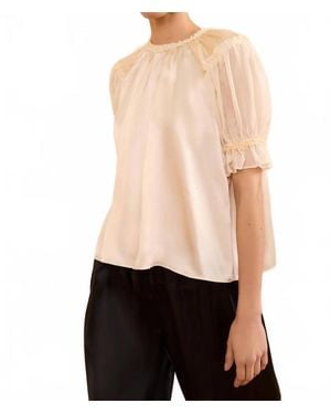 Ulla Johnson Alina Short Sleeve Top - Pink