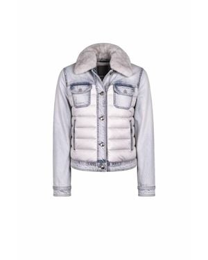Moorer Petunia Fur Hybrid Jacket - White