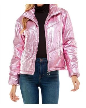 TCEC Angelika Metallic Puff Jacket - Red