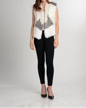 Love Token Jane Genuine Rabbit Fur Vest - White
