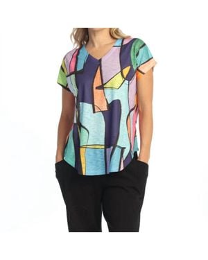 Jess & Jane Cap Sleeve Top - Blue