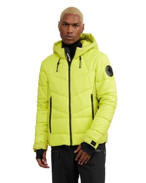 Pajar Thebe Mixed Media Ski Jacket With Fixed Hood - Yellow