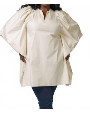 Psophia Mini Swing V- Neck Tunic - Natural