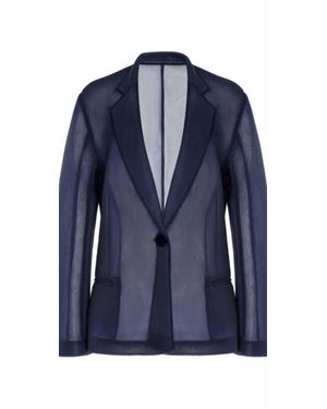 Brandon Maxwell Pearl Double Breasted Fitted Jacket - Blue